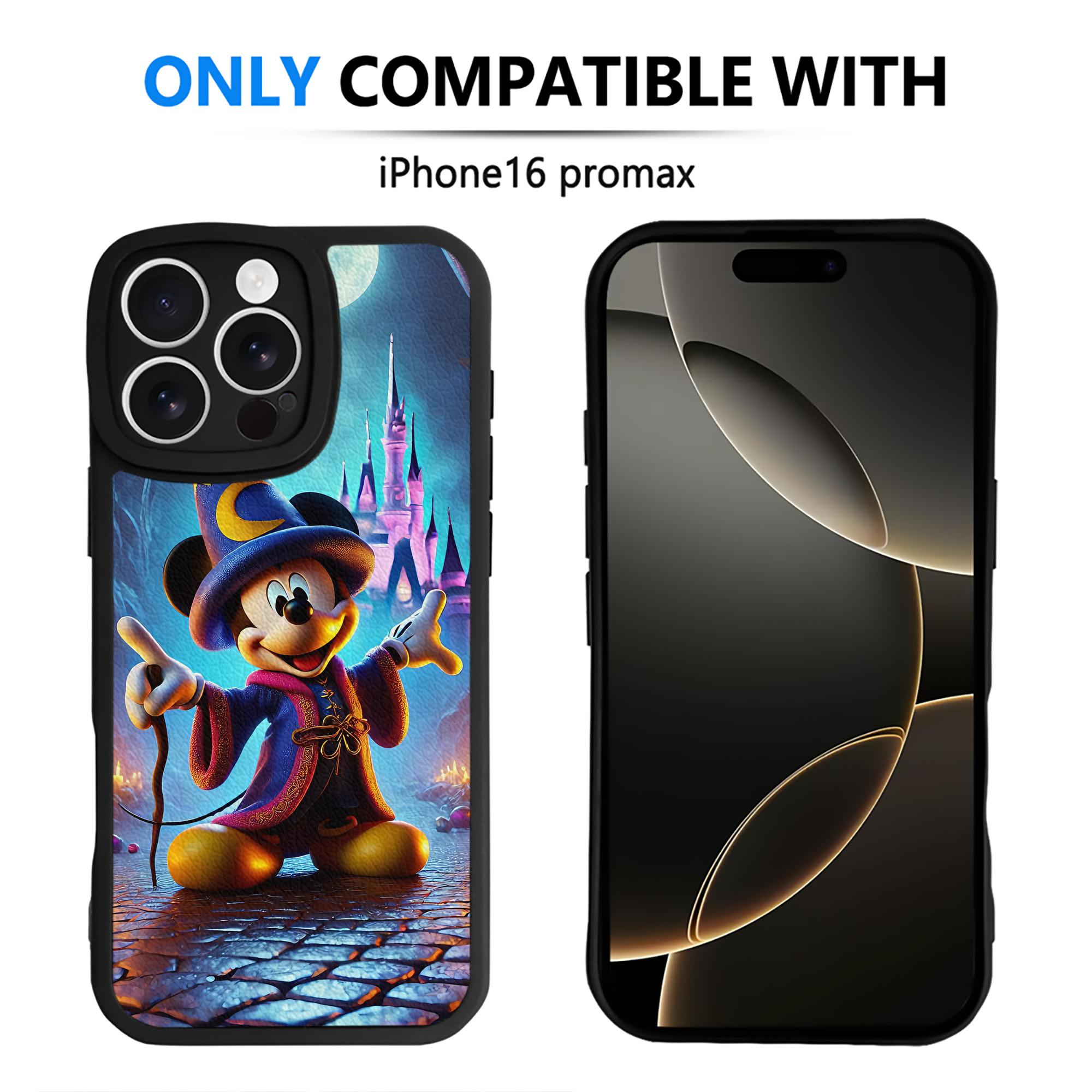 （画像用） ミッキーマウス Mickey Mouse 【iPhone 16シリーズ対応】シリコンスマホケース（レザー調） 材質：シリコン